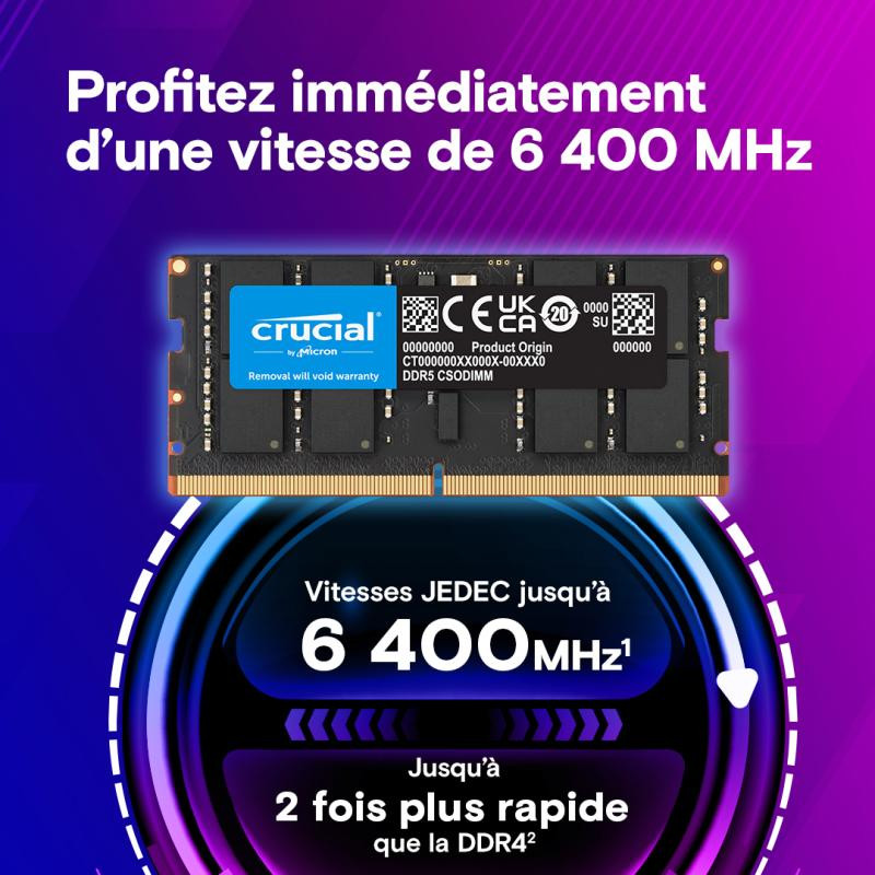 Crucial 32G (1X32G) SO-DIMM DDR5 6400Mhz – Image 2