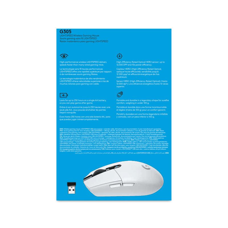 LOGITECH G305 LIGHTSPEED Sans Fil White – Image 10