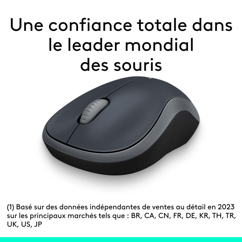 LOGITECH M185 SANS FIL USB NOIR /GRIS – Image 4