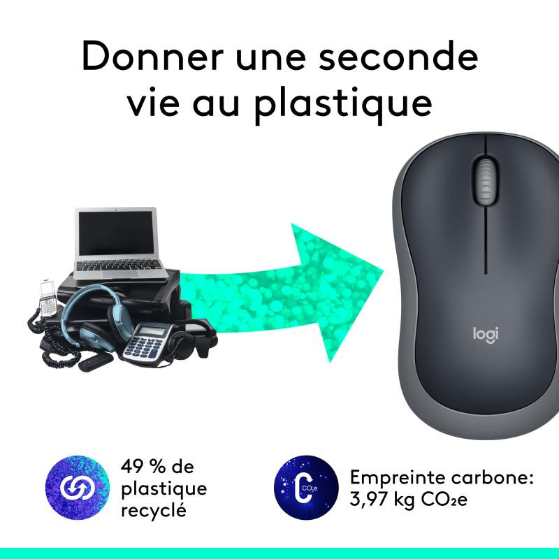 LOGITECH M185 SANS FIL USB NOIR /GRIS – Image 6