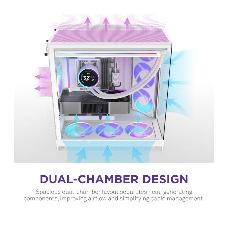 NZXT H9 Flow RGB - All White – Image 6